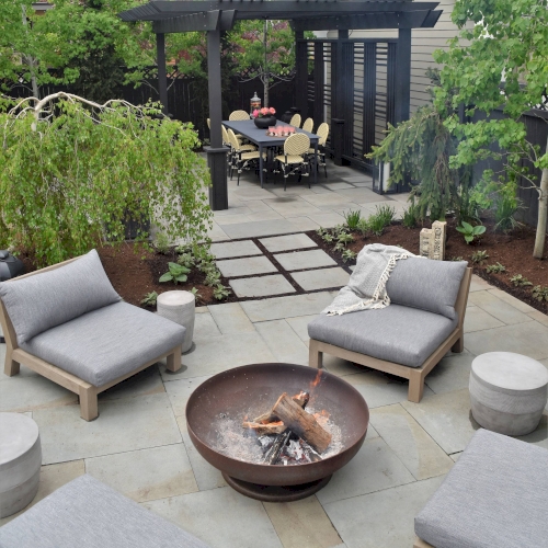 patio and backyard